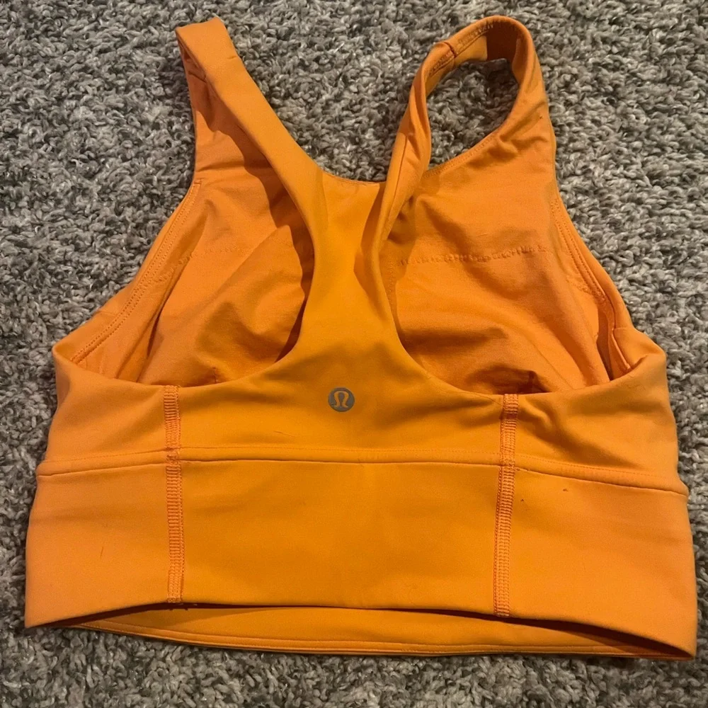 Lululemon Orange Wunder Train Longline Bra - Picture 4 of 6